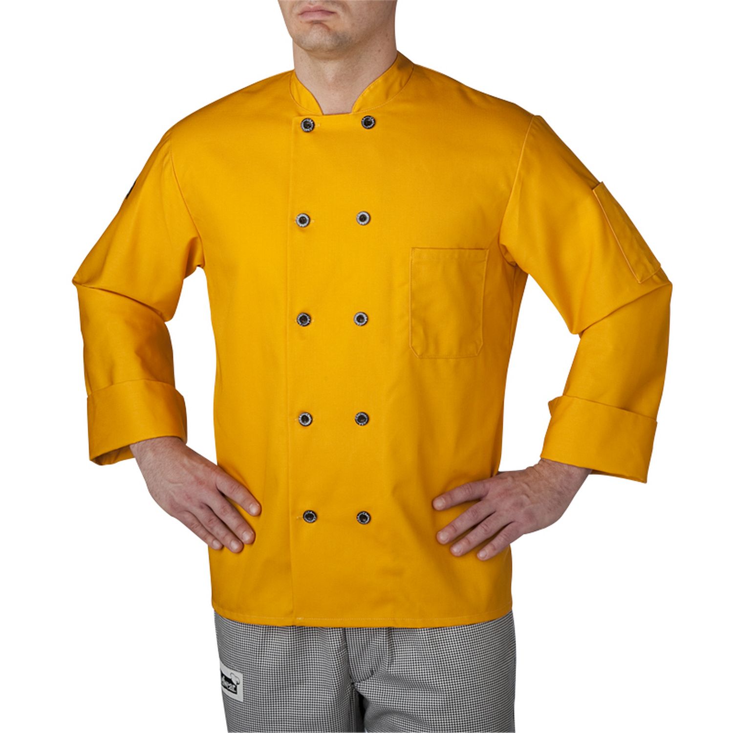 Unisex Relaxed Long Sleeve Essential Plastic Button Chef Coat (CW4410 ...