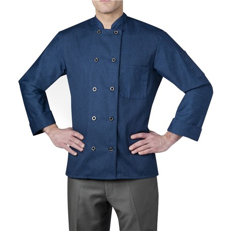 Unisex Relaxed Long Sleeve Essential Plastic Button Chef Coat (CW4410) - On Sale