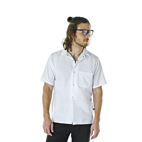Unisex Modern Short Sleeve Snap Front Shirt (CW1390)