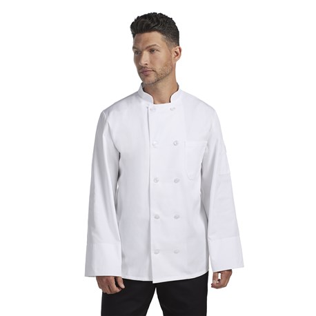 Unisex Relaxed Long Sleeve Essential Plastic Button Chef Coat (CW4410)