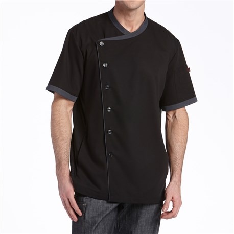 Men's Classic Short Sleeve Stretch Performance Crossover Chef Coat (CW5882)