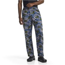 CW3500-CW265_M_Male_0294 100% Cotton Printed Chef Pants, Classic Style Print Designs