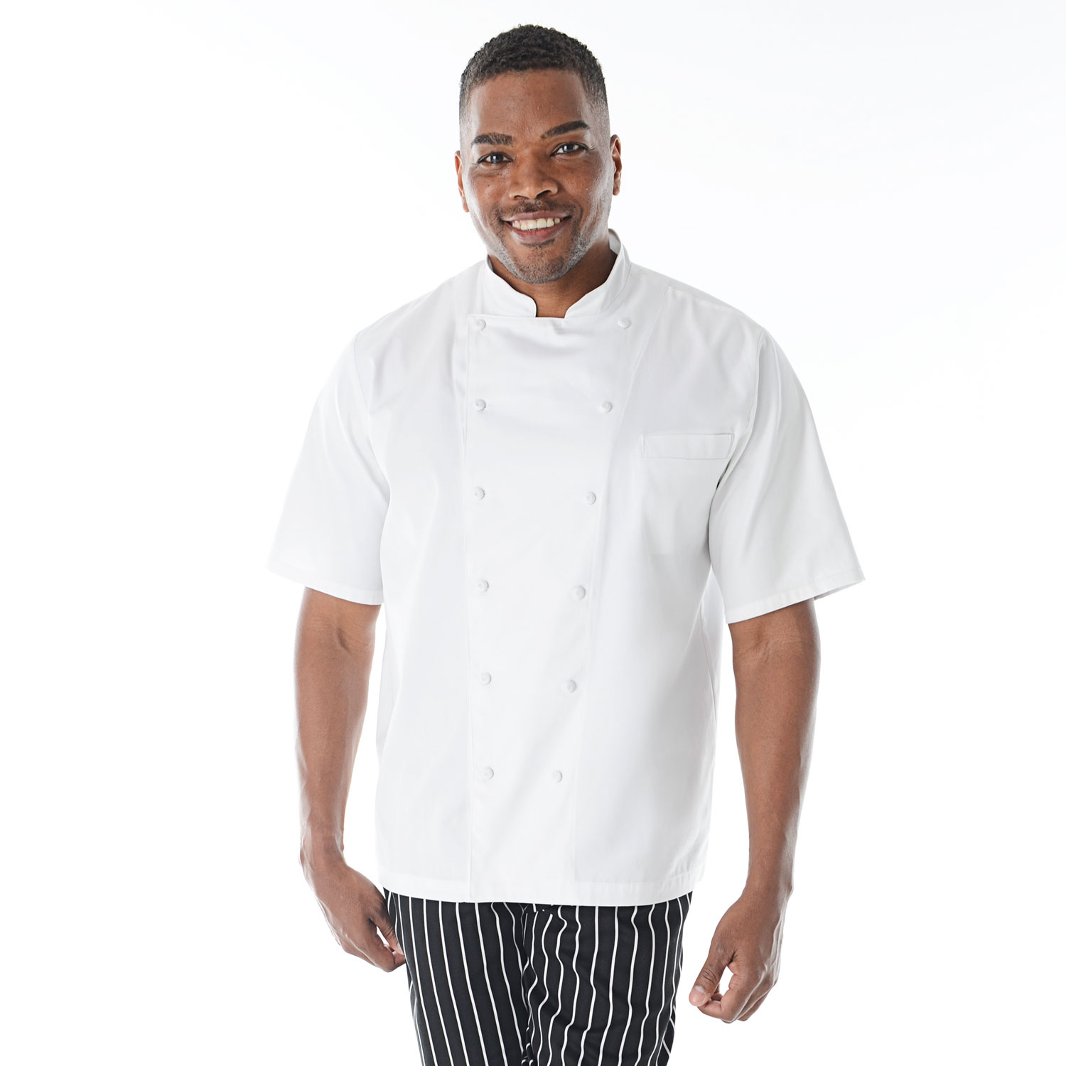 NEW DESIGNS,Blue And Black Men Denim 100% Cotton Chef Coat with Exp Shipping