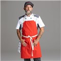 Chefwear 2 Pocket 100% Cotton Red Bib Chef Apron, Chef Wear Style CW1693 02
