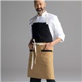 Chefwear 2 Pocket 100% Cotton Two Color Black and Brown Bib  Apron for Chefs, Cooks, Waiters and Servers. Chef Wear Style CW1694 02