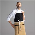 Chefwear 2 Pocket 100% Cotton Two Color Black and Brown Bib  Apron for Chefs, Cooks, Waiters and Servers. Chef Wear Style CW1694 03