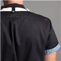 Chefwear Men's Black Short Sleeve Modern Restaurant Work Shirt for Chefs, Cooks, Waiters and Servers. Chef Wear Style CW4320 08