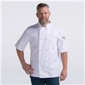 CW4450-CW40-01&#32;Chefwear&#32;Short&#32;Sleeve&#32;Essential&#32;Cloth&#32;Knot&#32;Modern&#32;Chef&#32;Coats