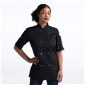 CW4465-CW30-01_Chefwear-Women-Short-Sleeve-Plastic-Button-Chef-Jacket_Black