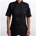 CW4465-CW30-05_Chefwear-Women-Short-Sleeve-Plastic-Button-Chef-Jacket_Black