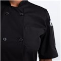 CW4465-CW30-06_Chefwear-Women-Short-Sleeve-Plastic-Button-Chef-Jacket_Black