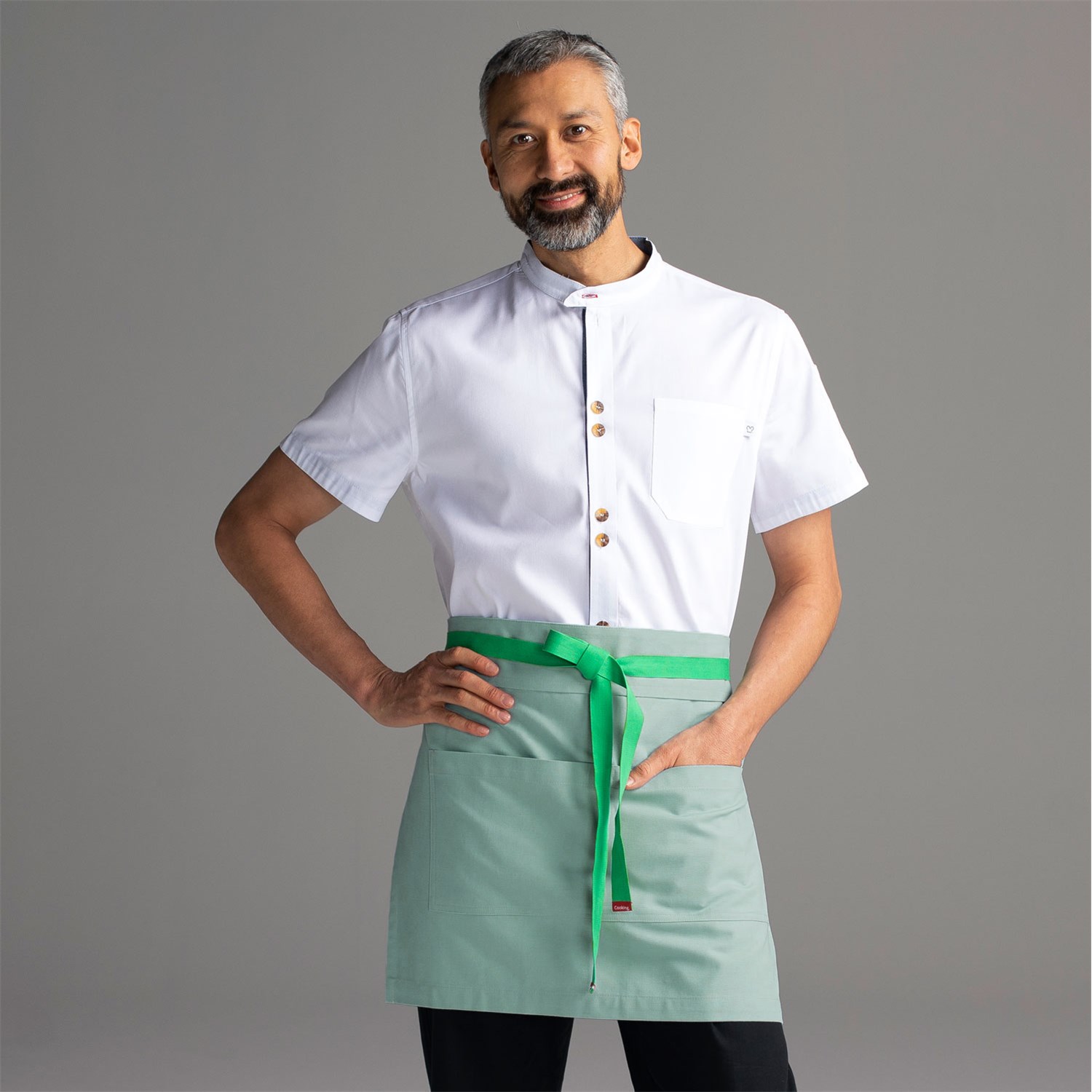 Chefwear Blue &#40;Light Green&#41; Waist &#40;Half&#41; Apron for Servers and Waiters, Chef Wear Style CW1691