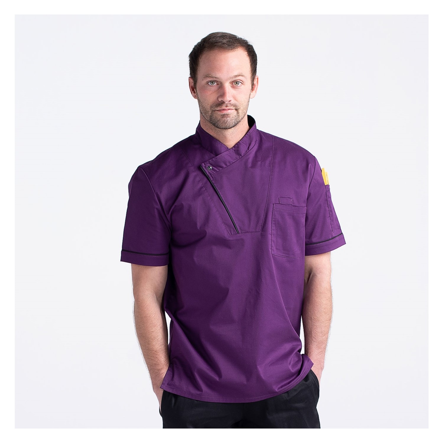 Lightweight Stretch Kitchen Shirt &#40;CW4423&#41; - Color Purple