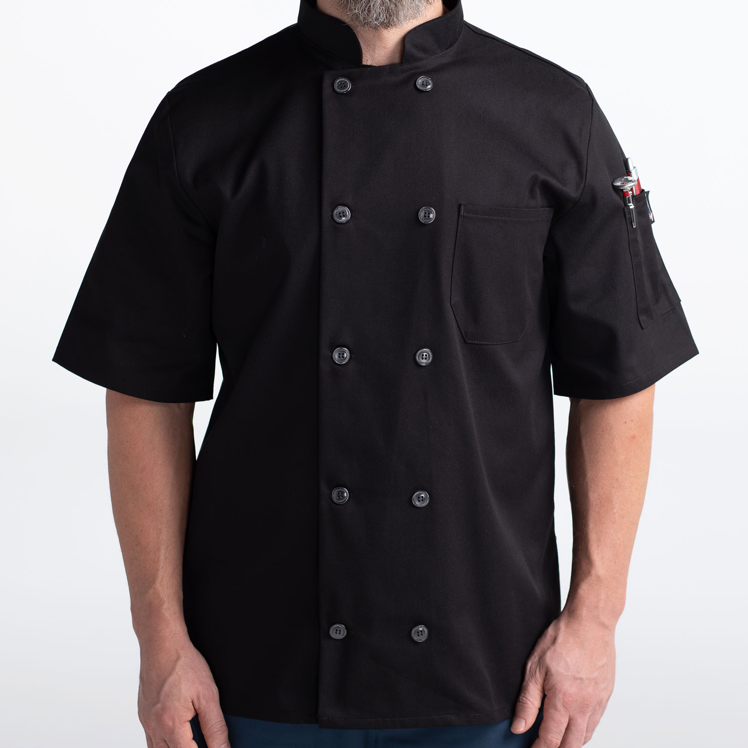 Short Sleeve Primary Plastic Button Chef Jacket (4455) | Chefwear