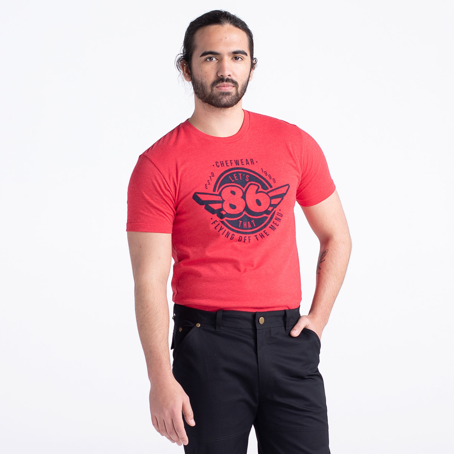 86 Super Soft Crew Neck Tee &#40;CW4660&#41; - Red Chef Tee