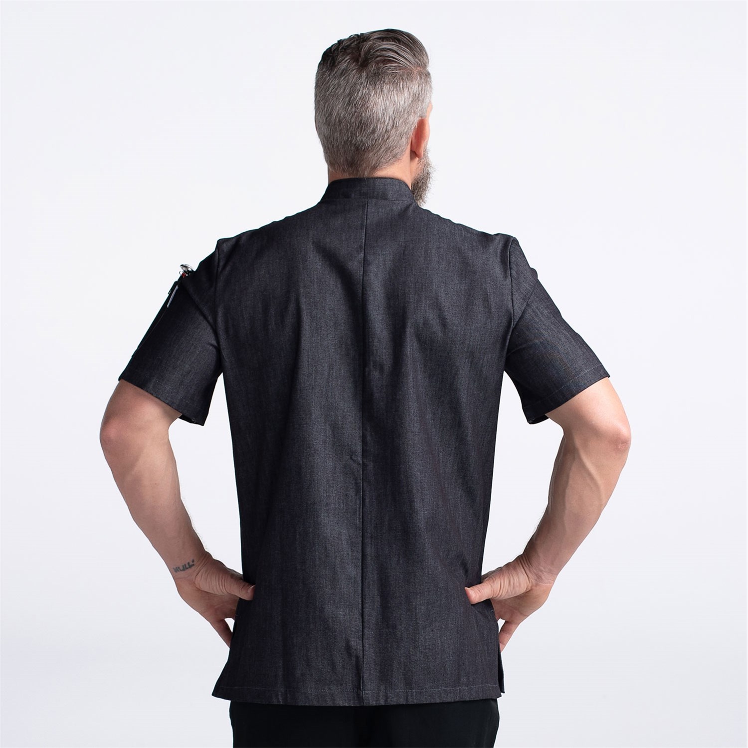 Men's Slim Short Sleeve Denim Chef Coat (CW4945) | Chefwear