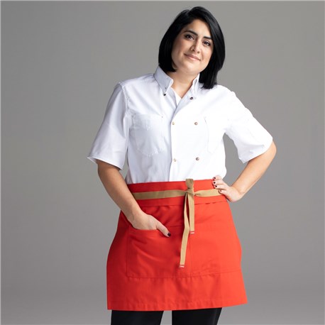 Chefwear Red Waist &#40;Half&#41; Apron for Servers and Waiters, Chef Wear Style CW1691