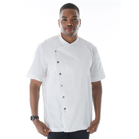 BRAND NEW CHEFWEAR MEN LINED COTTON TRADITIONAL CHEF COAT White with Blue 