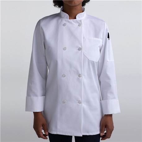 Chefwear Womens Long Sleeve Primary Plastic Button Chef Jacket