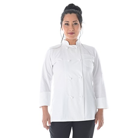 Women's Modern Long Sleeve Essential Cloth Knot Chef Coat (CW4430)