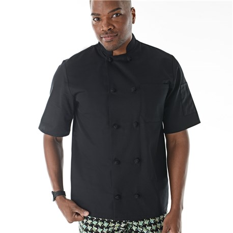 Unisex Modern Short Sleeve Essential Cloth Knot Chef Coat (CW4450)