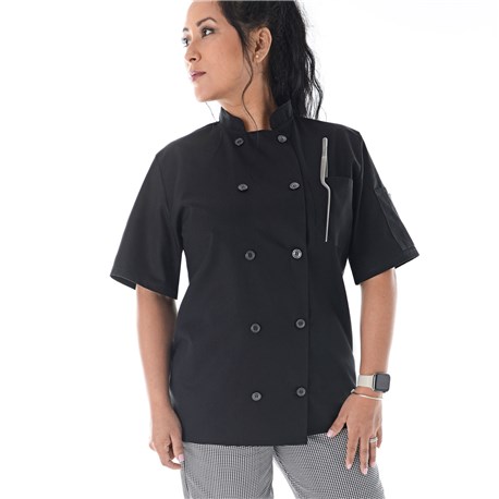 Black Classic Unisex Short Sleeve Chef Coat 