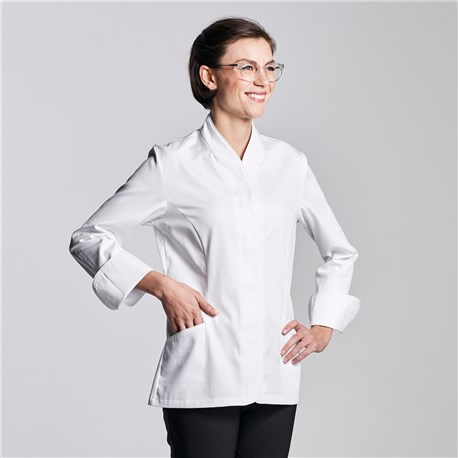 Women's Modern Long Sleeve Designer Cotton Chef Coat (CW5225)