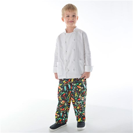 Unisex Kids Ultimate Cotton Chef Pant Pick-A-Pepper Print (CW8200)