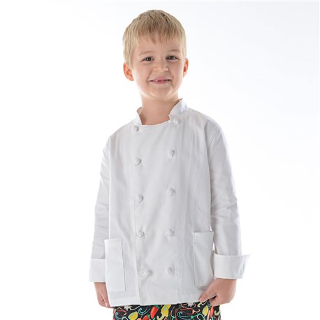 Unisex Kids Long Sleeve Cotton Chef Coat (CW8700) - Designed and Made for Children