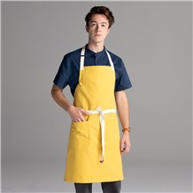 Chefwear 2 Pocket 100% Cotton Yellow Bib Chef Apron, Chef Wear Style CW1693 04
