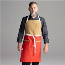 Chefwear 2 Pocket 100% Cotton Two Color Yellow and Red Bib  Apron for Chefs, Cooks, Waiters and Servers. Chef Wear Style CW1694
